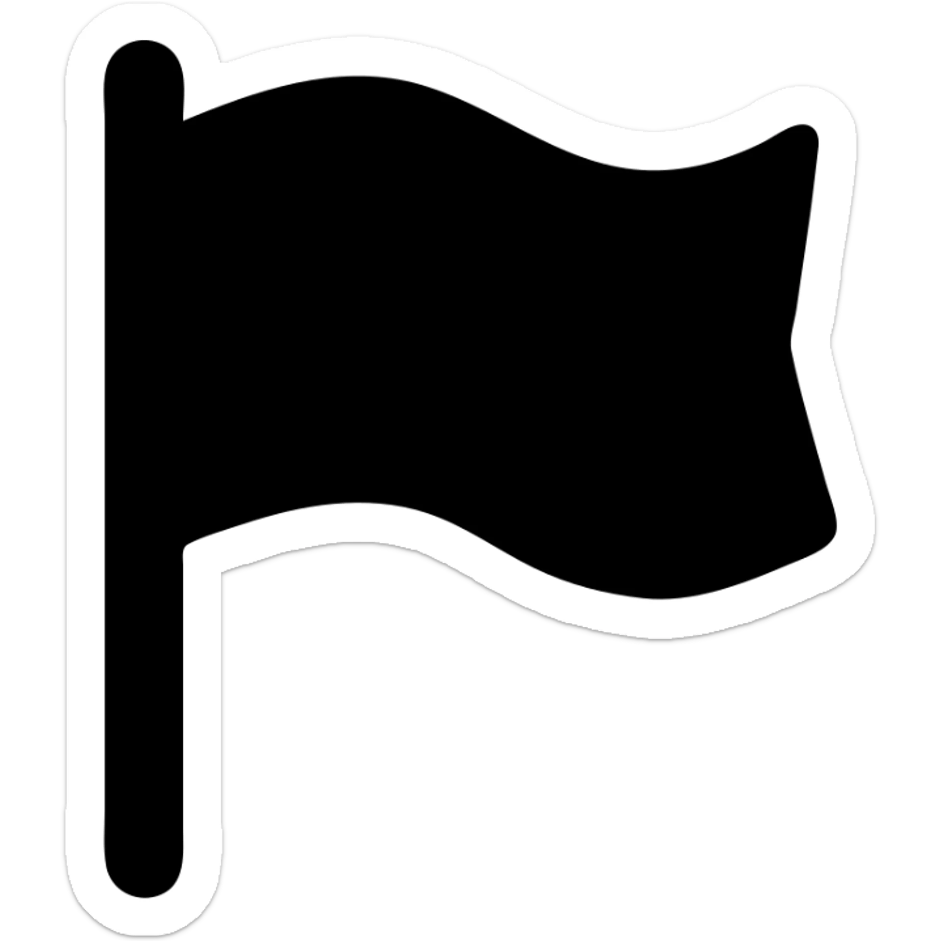 red flag, waving, minimal design sticker