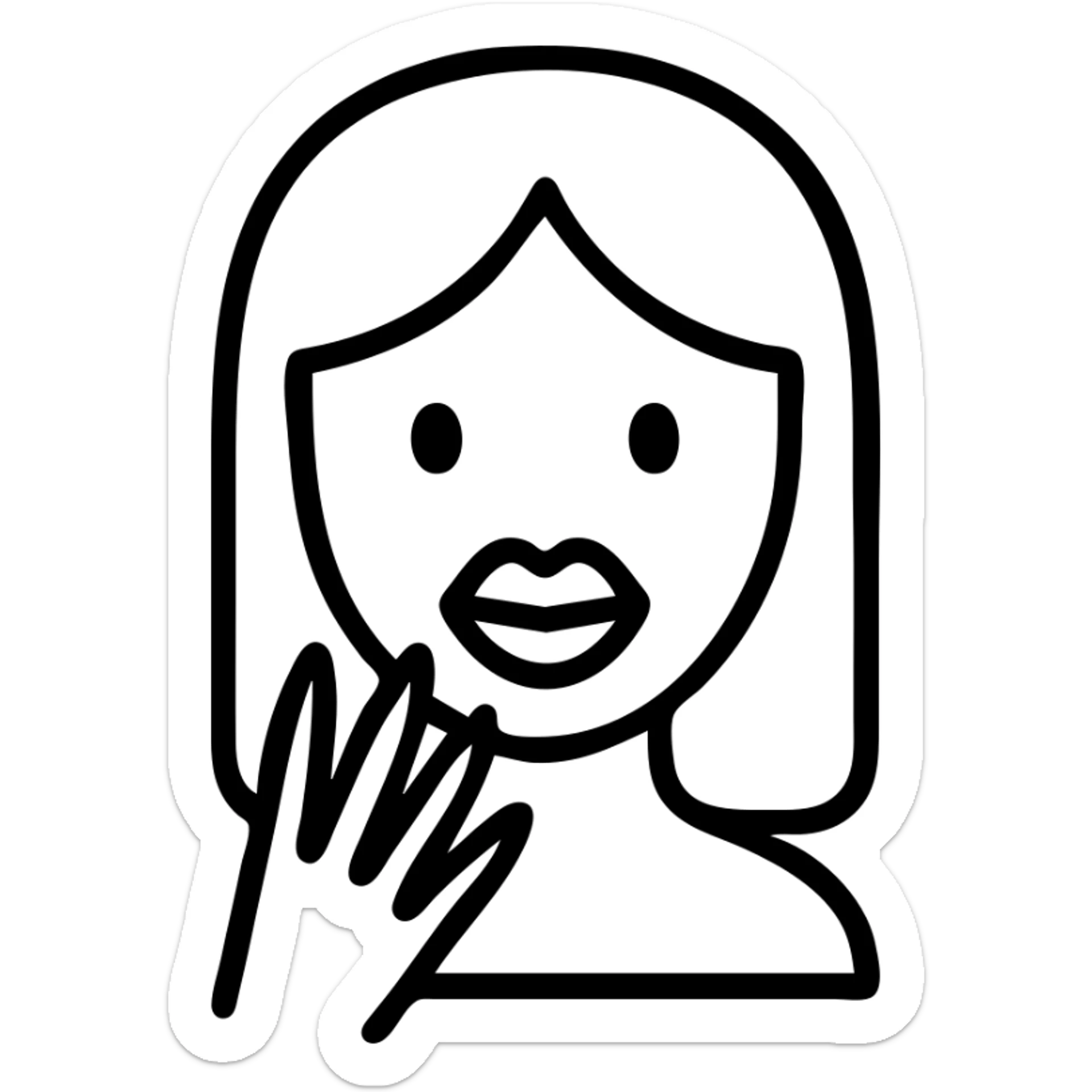 icon of a girl with fake nails and big lips sticker