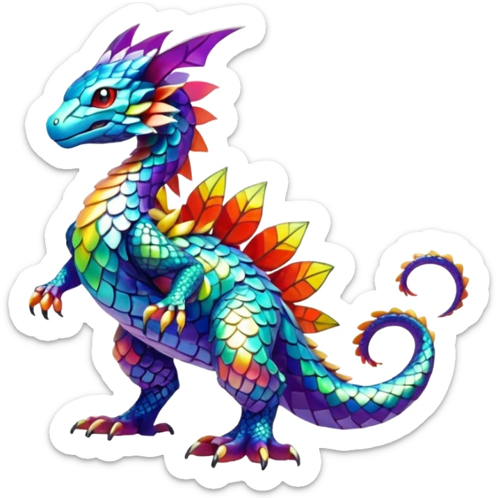 Elemental Exotic Colorful Fantasy Pokémon-Fakémon-hybrid-creature (full body) sticker