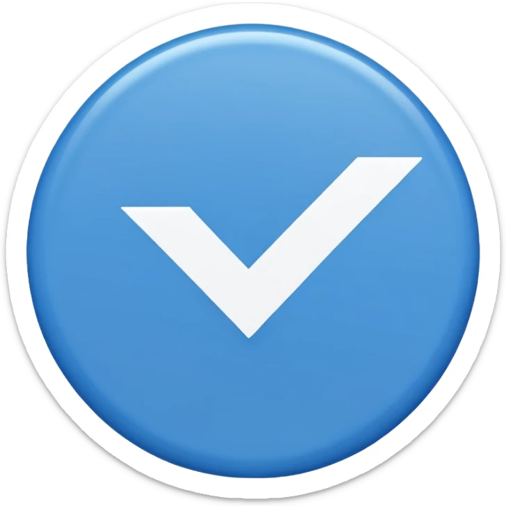 Make me an emoji that theirs a blue circle and inside of the circle is blue bot they should be a white tick inside the circle  sticker