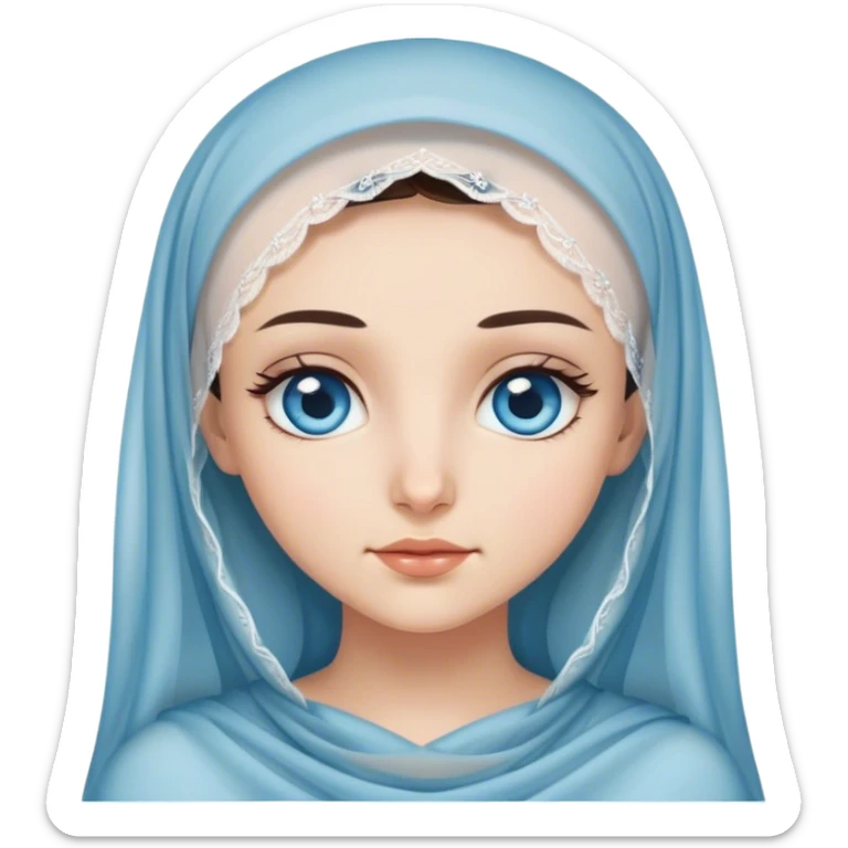 Turkish beautiful finish Konya girl blue eyes long eyelashes with veil  sticker