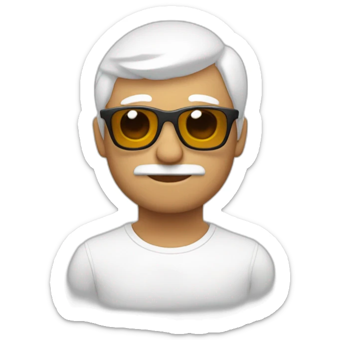 Chico pelirrojo con gafas piel blanca pelo muy corto sticker