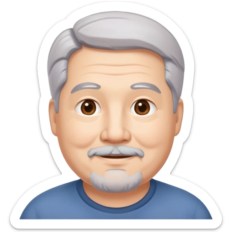 "- Nam
- 50 tuổi
- Da trắng, có nếp nhăn
- Tóc xám
- Cười mỉm, mặt mũm mĩm, râu quai nón
" sticker