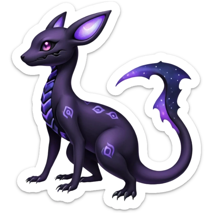 Gothic Nebulae Salandit-Umbreon-Fakémon-hybrid-creature (full body)  sticker