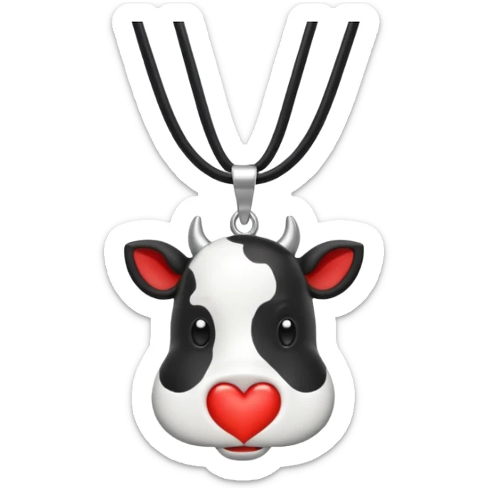 i need combination of this two emojis for making a neckless ❤️🐮 the desing must be simple so it can make easily sticker
