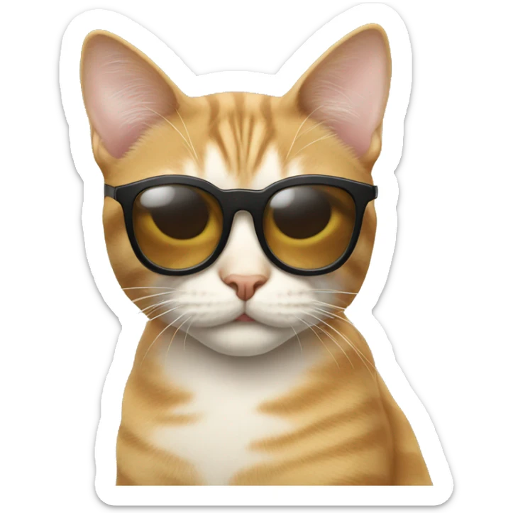 Cat with sunglasses sticker