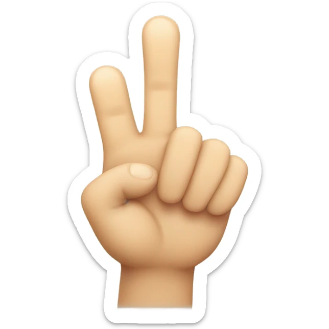 Touching index fingers, as if to asking someone for a favour, with a cute smile sticker