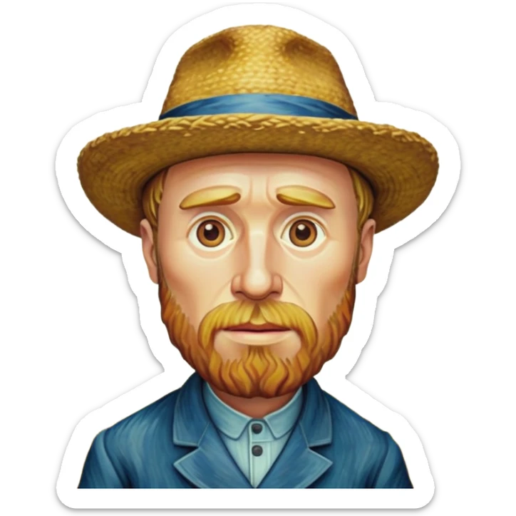 cinematic-realistic-vincent-van-gogh-pop-culture-emoji,-featuring-an-expressive-portrayal-inspired-by-the-legendary-painter-rendered-with-dynamic,-swirling-textures-and-artistic-lighting. sticker