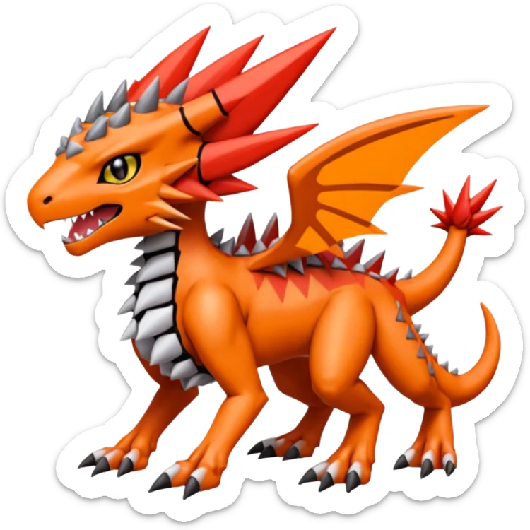 Meloetta-Wargreymon-Guilmon-Agumon-Pokémon-Digimon-Fakémon-fusion-hybrid-creature sticker