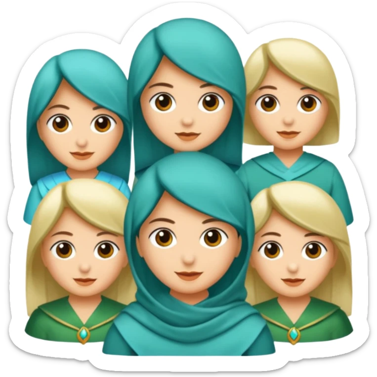 mavi yeşil ve turkuaz renk karışımlı bir madalya sticker