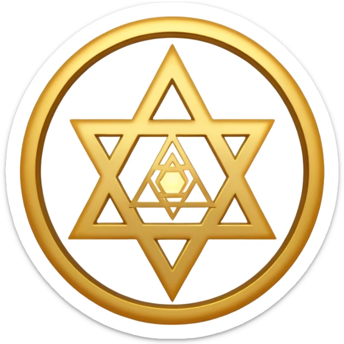 tetragrammaton symbol, mystical, with ethereal glow and ancient energy, emoji style sticker