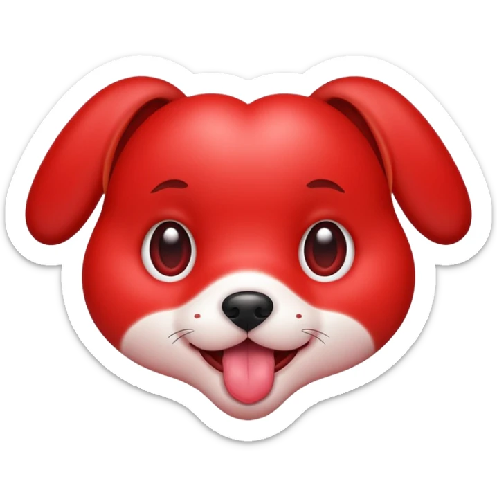A heart with puppy eyes and a tongue sticking out￼ sticker