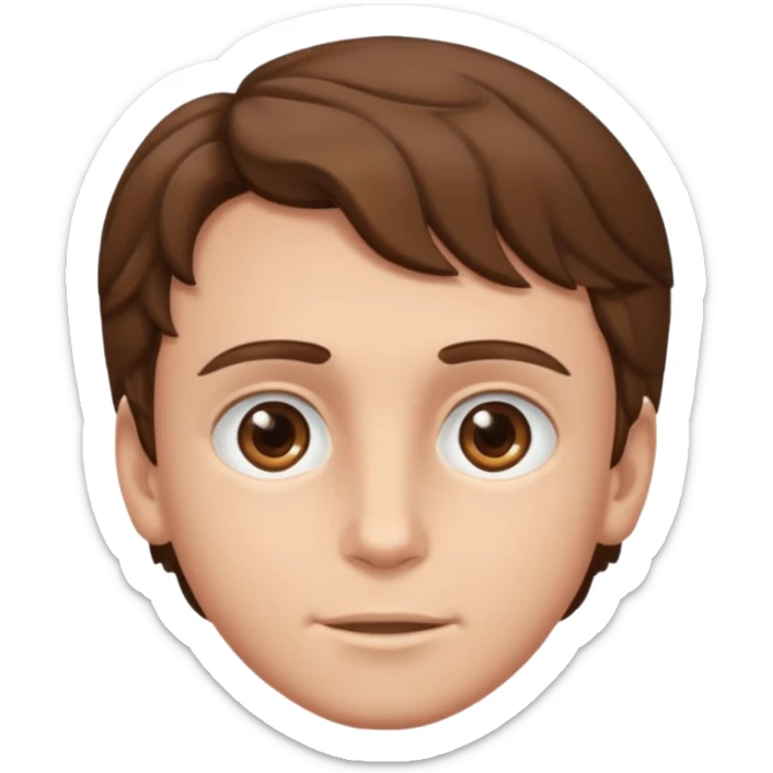 a boy with hazel eyes and wavy brown hair and a humungos forehead like huuuuuuuuuuuuuge bigger than mia khalifa sticker