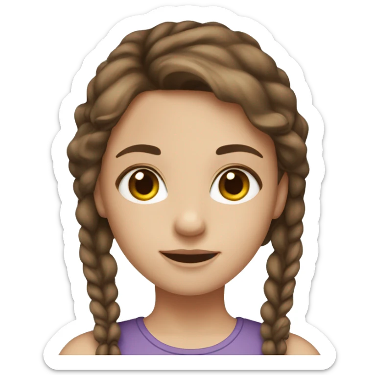 girl with brown hair, hazel eyes and fair skin sticker