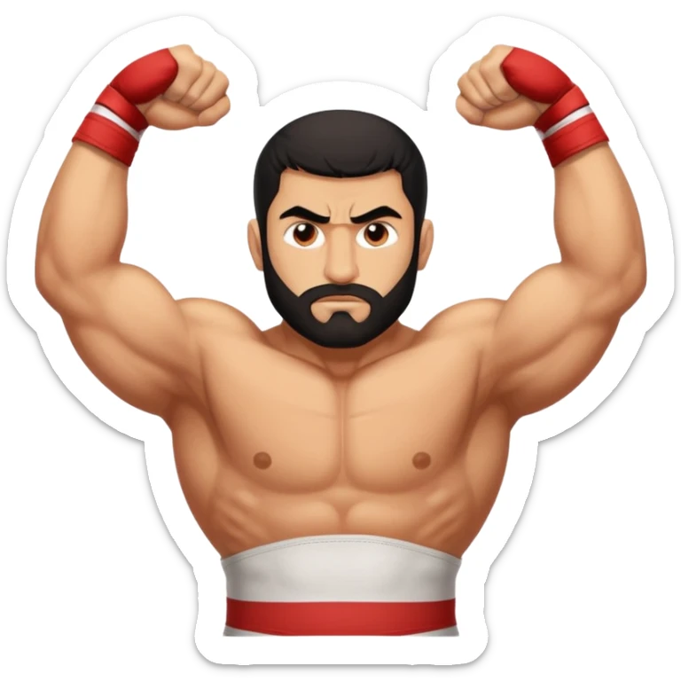 Gholam reza takhti behind the word Iran wrestling sticker