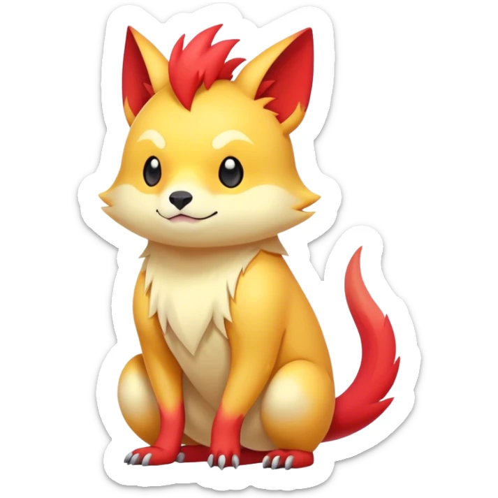 Cool cute edgy kawaii Quilava-animal-creature-hybrid full body sticker