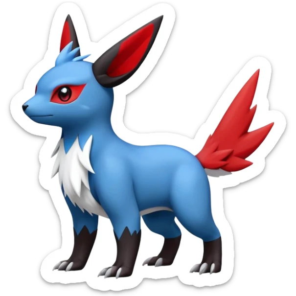  Cute Guilmon-Latias-Umbreon-Fakémon-hybrid-creature (full body)  sticker