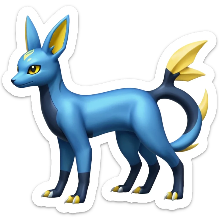 Manectric-Electrike-Lugia-Umbreon-Draco-Fakémon-hybrid-creature (full body), 4 legs sticker