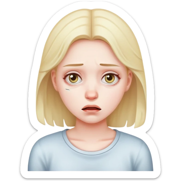 Een meisje die laat zien dat ze gaat flauwvallen  sticker