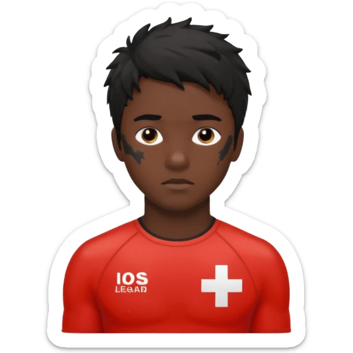 Lifeguard Teenager with Black messy hair saving lives sticker