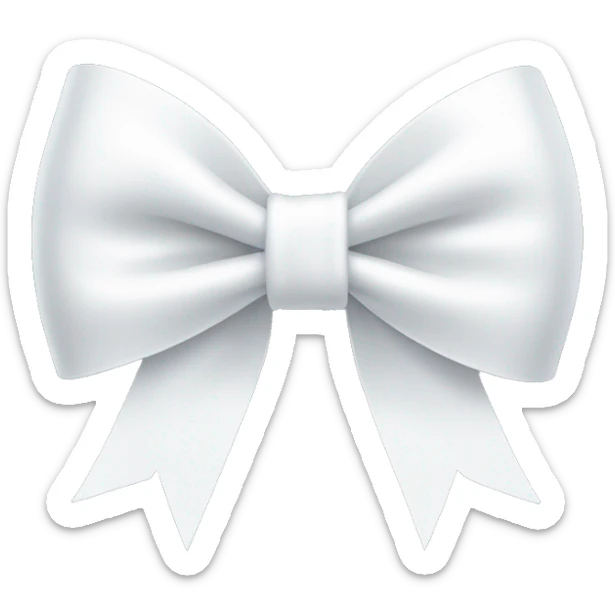 White bow on white bow sticker