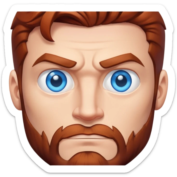 Adult size Superman Blue Eyes Scruffy Redish Brownish Beard Muscle sticker
