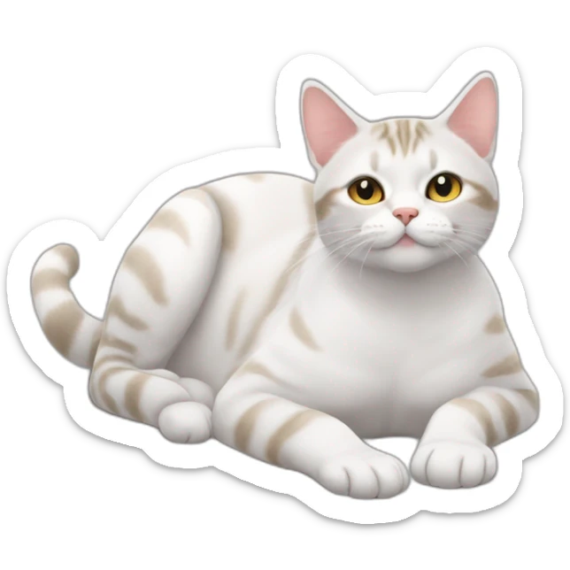 cat-American shorthair cathands-whole body-slee-lie down-Close your eyes. sticker