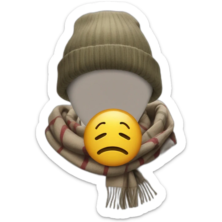 Underground smiley face with burberry scarf and C.P. Company sweatshirt sticker