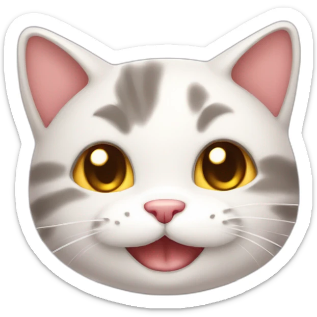 kawaii smiling cat sticker