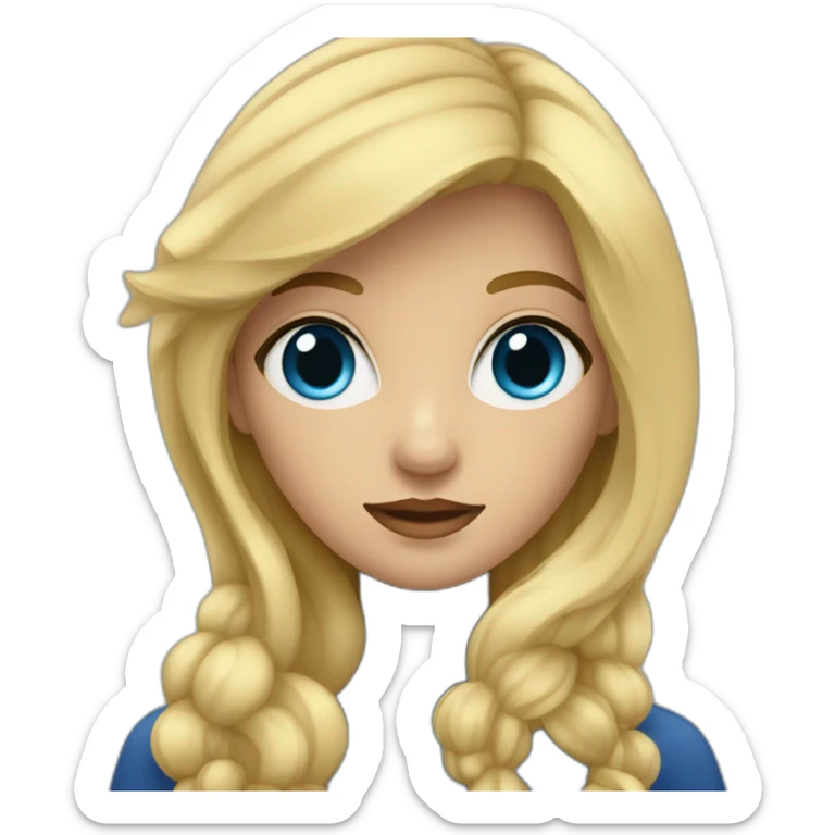 Une fille blonde foncé avec les yeux bleu sticker