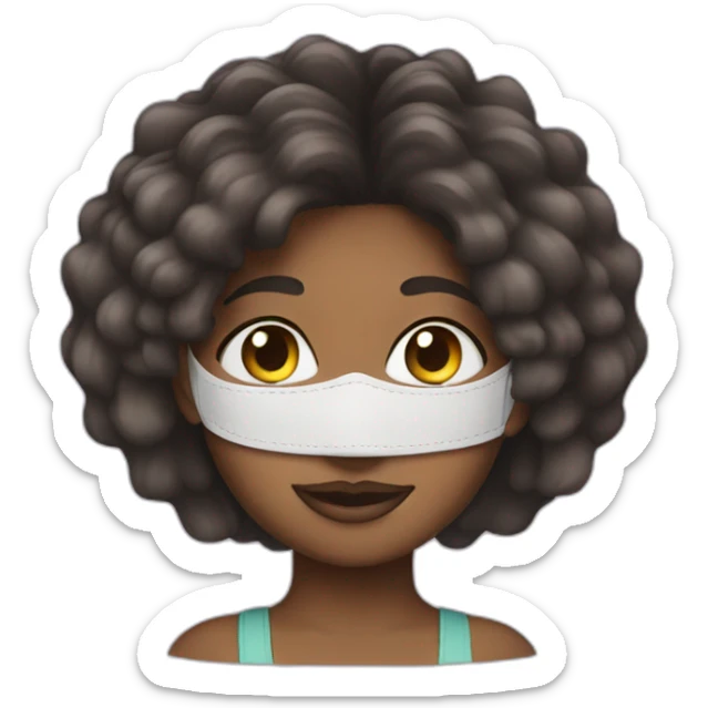 An african american girl with a hair mask sticker