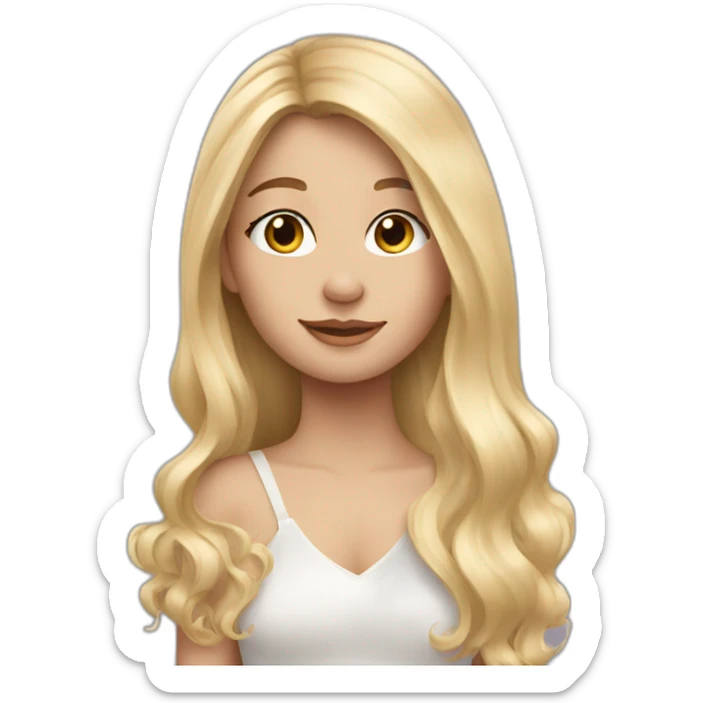 Blonde girl with long hair with dove on the shoulder  sticker
