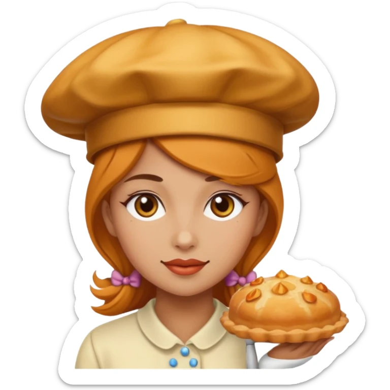 Create a Fusion of Butterscotch éclair and female woman are combine into new object sticker