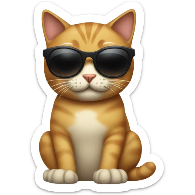 Cat with sunglasses sticker