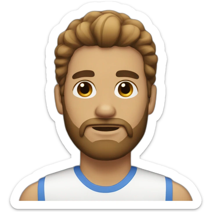 Bearded man with black eyes and hair. Hair is straight and complexion is light brown sticker