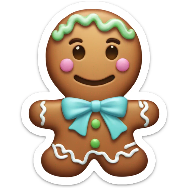 Pastel gingerbread man sticker