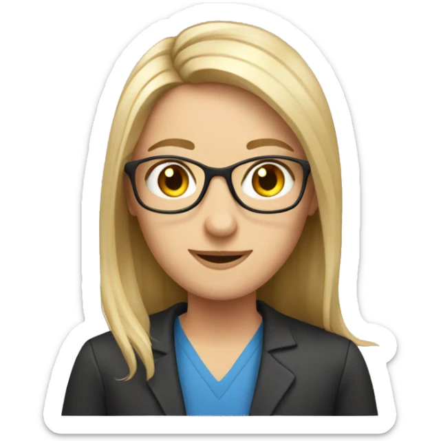 Online Teacher of English with fair hair  sticker