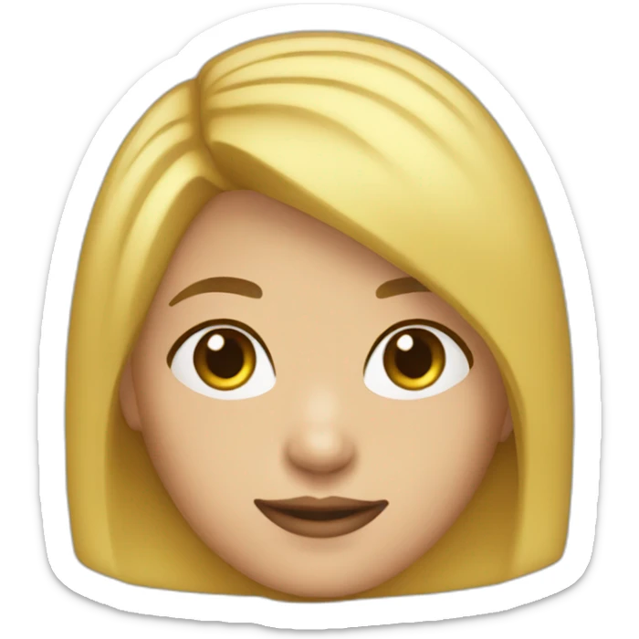 woman blonde Bob hairstyle no glasses black outfit sticker