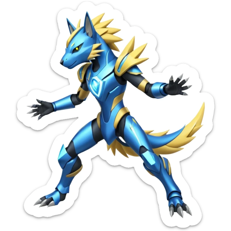 Modern Futuristic Cyber-Manectric-Zeraora-fusion (full body) sticker