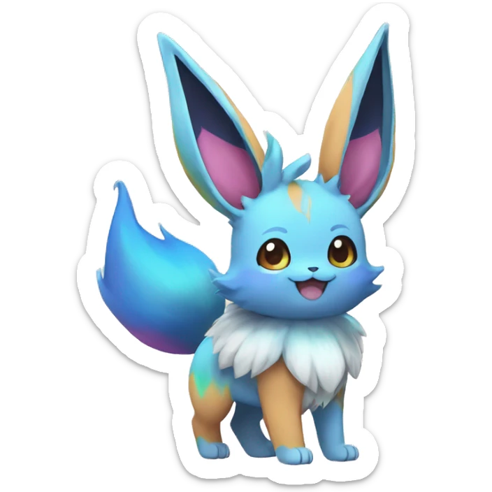 Colorful Kawaii Eeveelution-Cute-Pokémon-fusion full body sticker