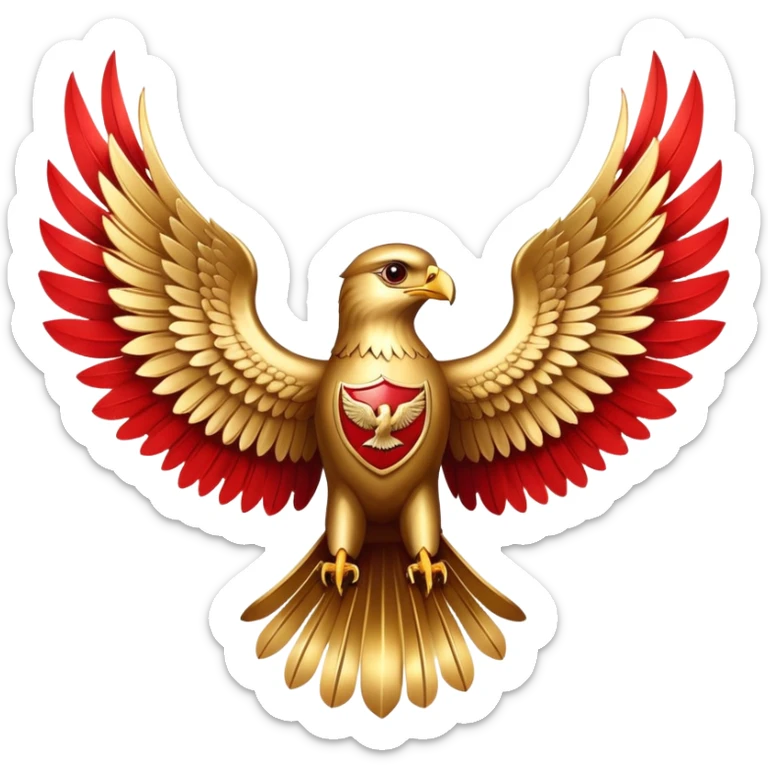 Golden hawk with spread wings, House Bellona symbol, Red Rising sticker