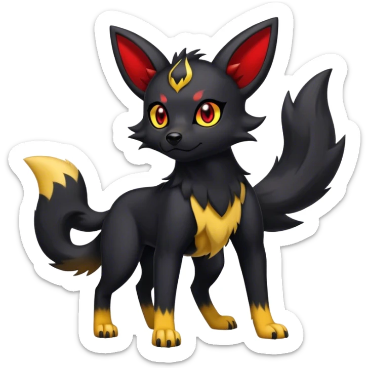 Umbreon-Houndour-Zorua-hybrid-fusion full body sticker