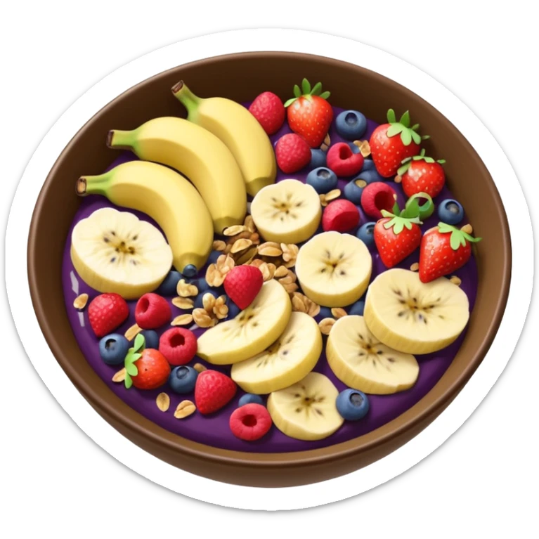 Vaso con açai, que lleve granola plátano arándanos y frutillas sticker