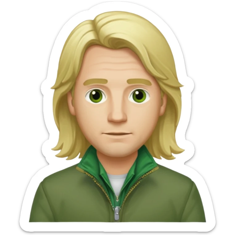 james sunderland silent hill 2 a man with blonde long  hair and green jacket sticker