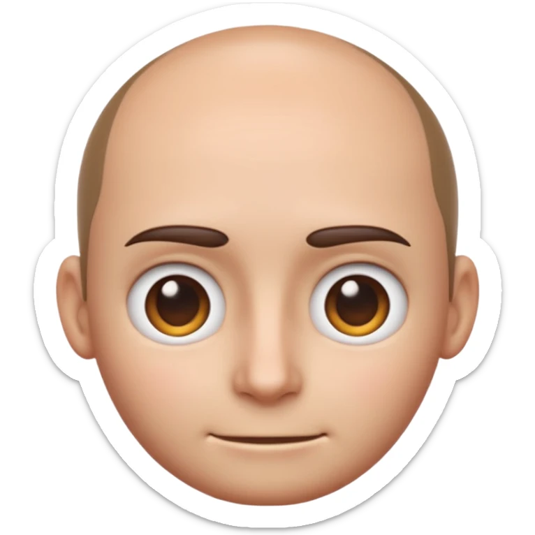Apple-style 3D emoji showing a human forehead close-up, smooth skin, simple cartoon face style, only upper face visible with eyebrows, no background. sticker