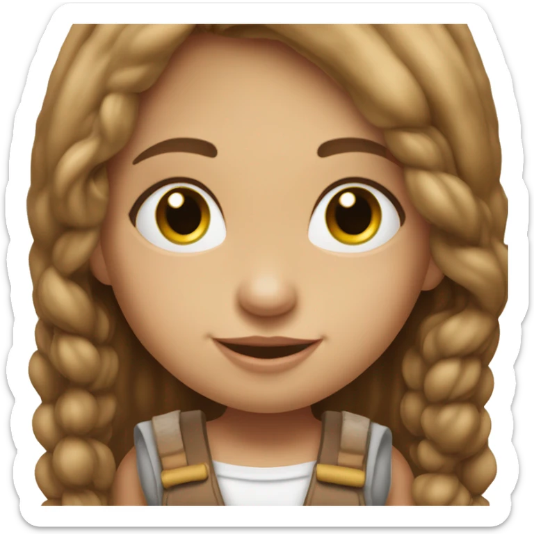 Niña de 2 años piel blanca y pelo café con 2 moños  sticker