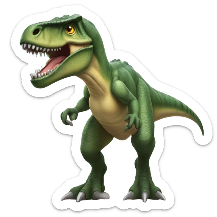 A giganotosaurus emoji. Show whole body sticker