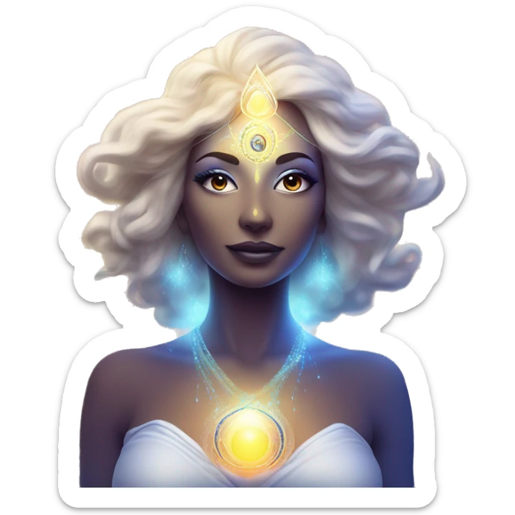 Pleiadian radiant glowing diva woman female third eye sticker