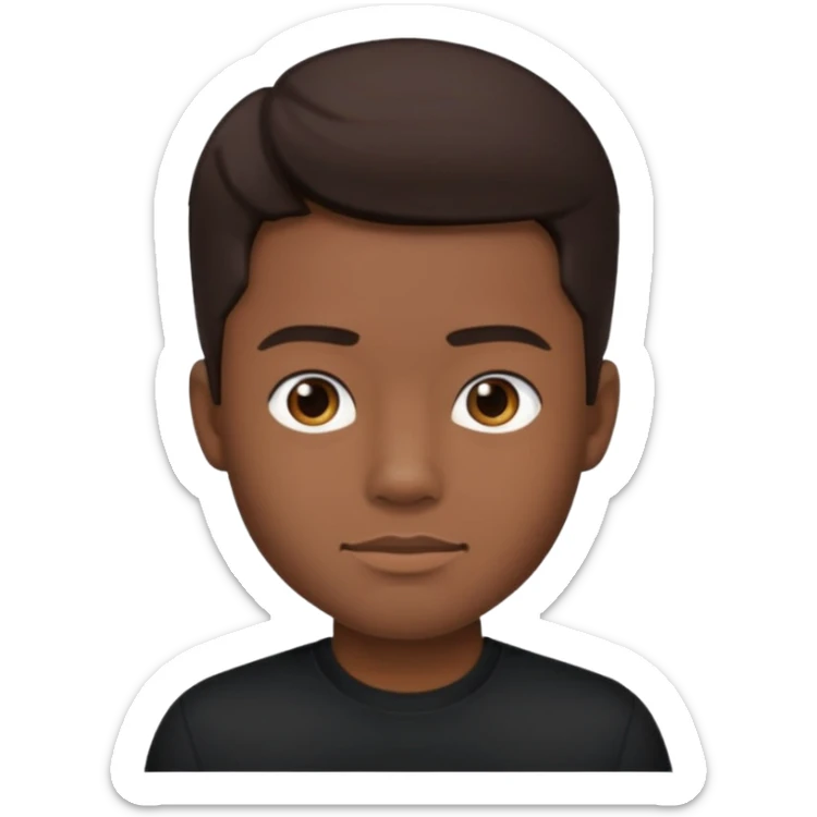 Alvin Aliey Jr with dark brown hair sticker