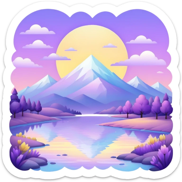  Pastel-white-yellow-purple-Iridescent-aesthetic-scenic-scenery-Decoration sticker